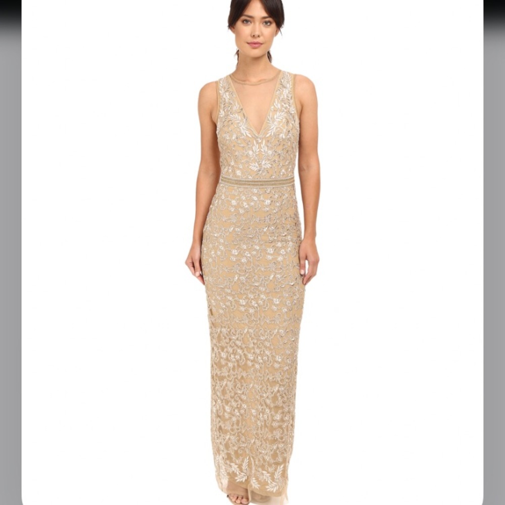 Nicole Miller Embroidered Tulle Gown